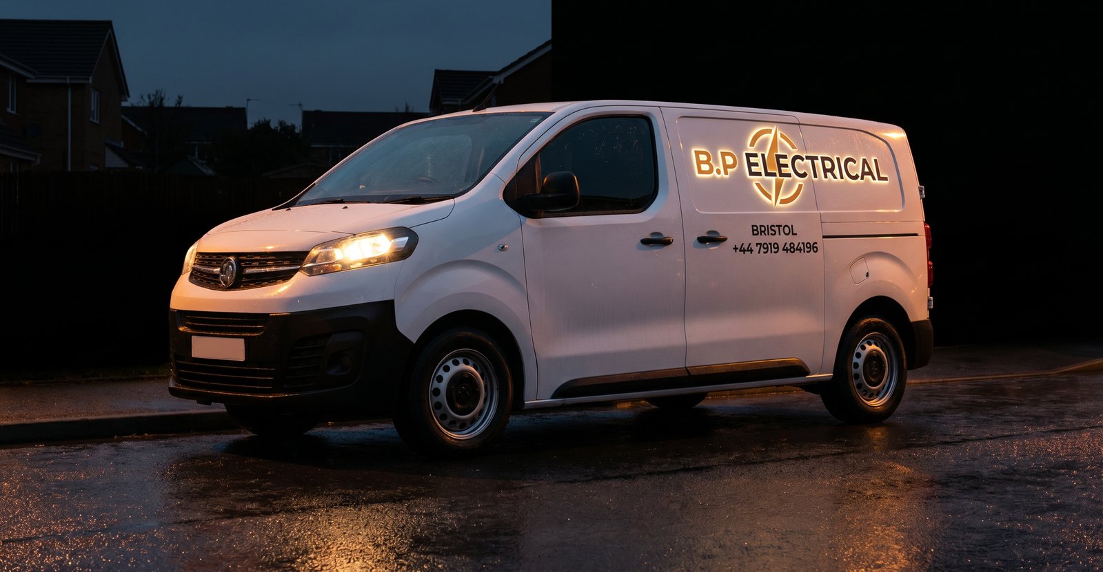 B.P Electrical branded work van in Bristol